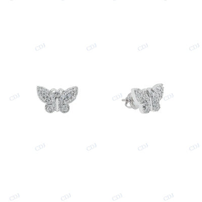 VVS Moissanite Sterling Silver Butterfly Shape Earrings customdiamjewel