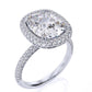 Crushed Ice Cushion Cut Halo Eternity Engagement Ring  customdiamjewel   