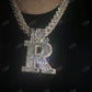 Custom Latter Bagette Round Diamond Pendant hip hop jewelry CustomDiamJewel   