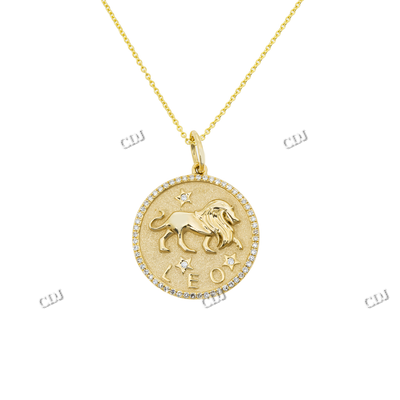 Small Round Gold Plated Hip Hop Necklace Pendant hip hop jewelry CustomDiamJewel