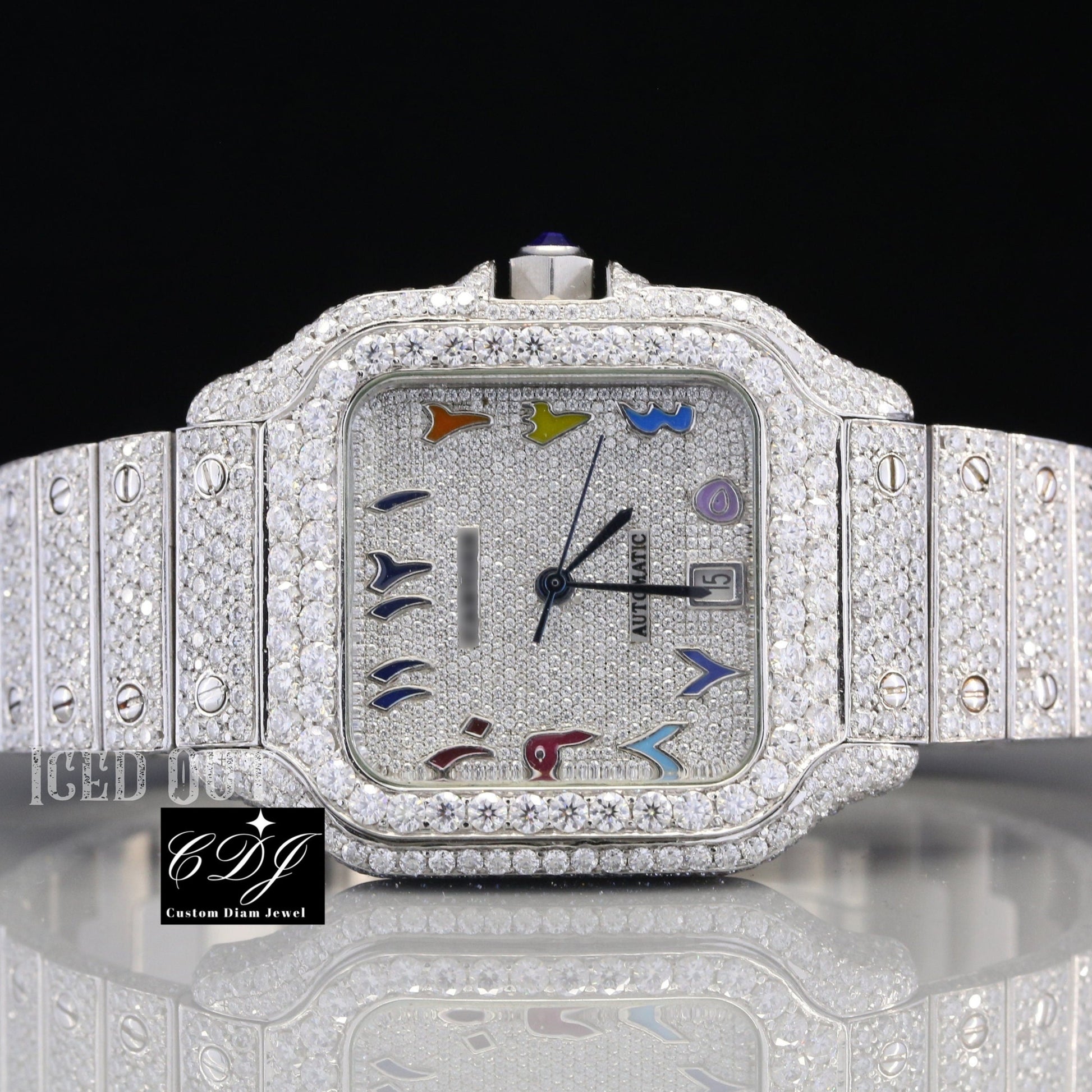 27 CTW Ice Out Round Moissanite Studded Diamond Watches  customdiamjewel   