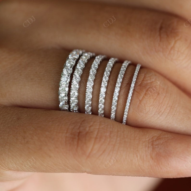 0.20CTW Round Cut Lab Grown Diamond Stacking Wedding Band  customdiamjewel   