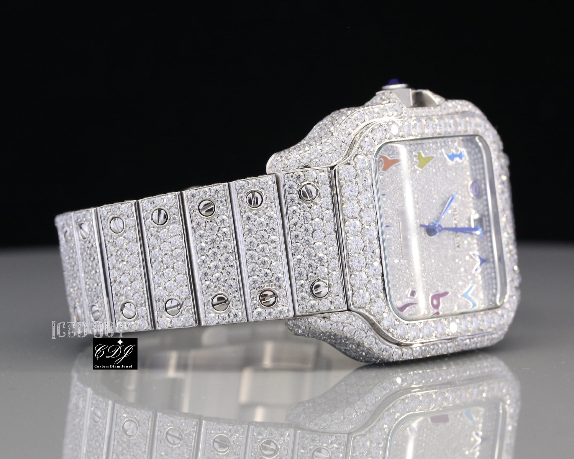 27 CTW Ice Out Round Moissanite Studded Diamond Watches  customdiamjewel   