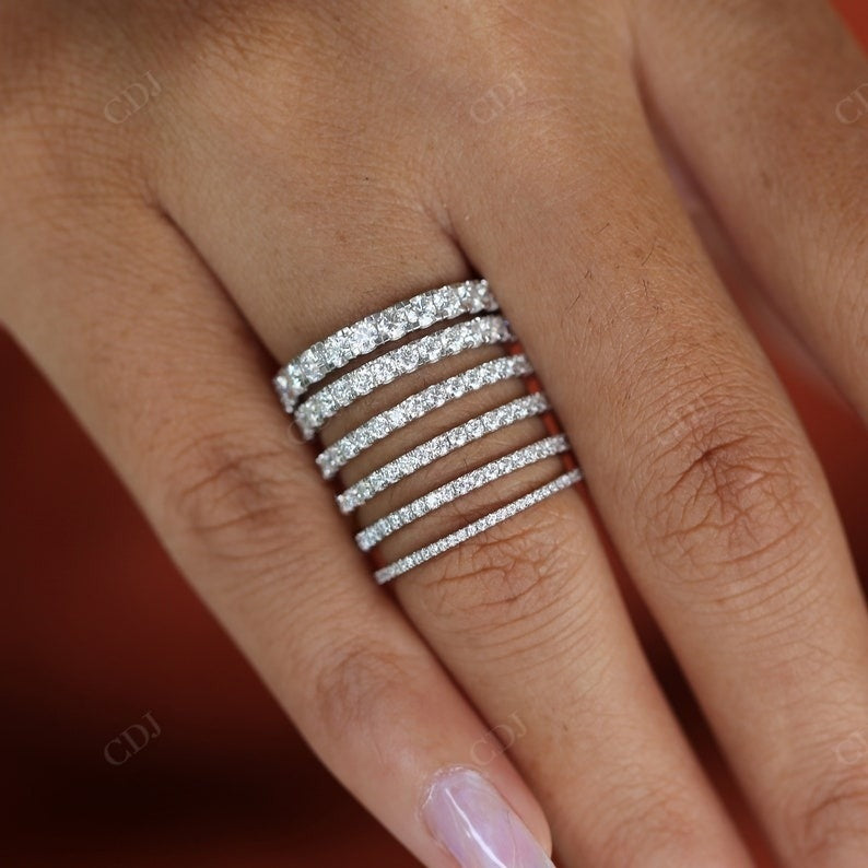 0.20CTW Round Cut Lab Grown Diamond Stacking Wedding Band  customdiamjewel   