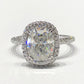 Crushed Ice Cushion Cut Halo Eternity Engagement Ring  customdiamjewel   