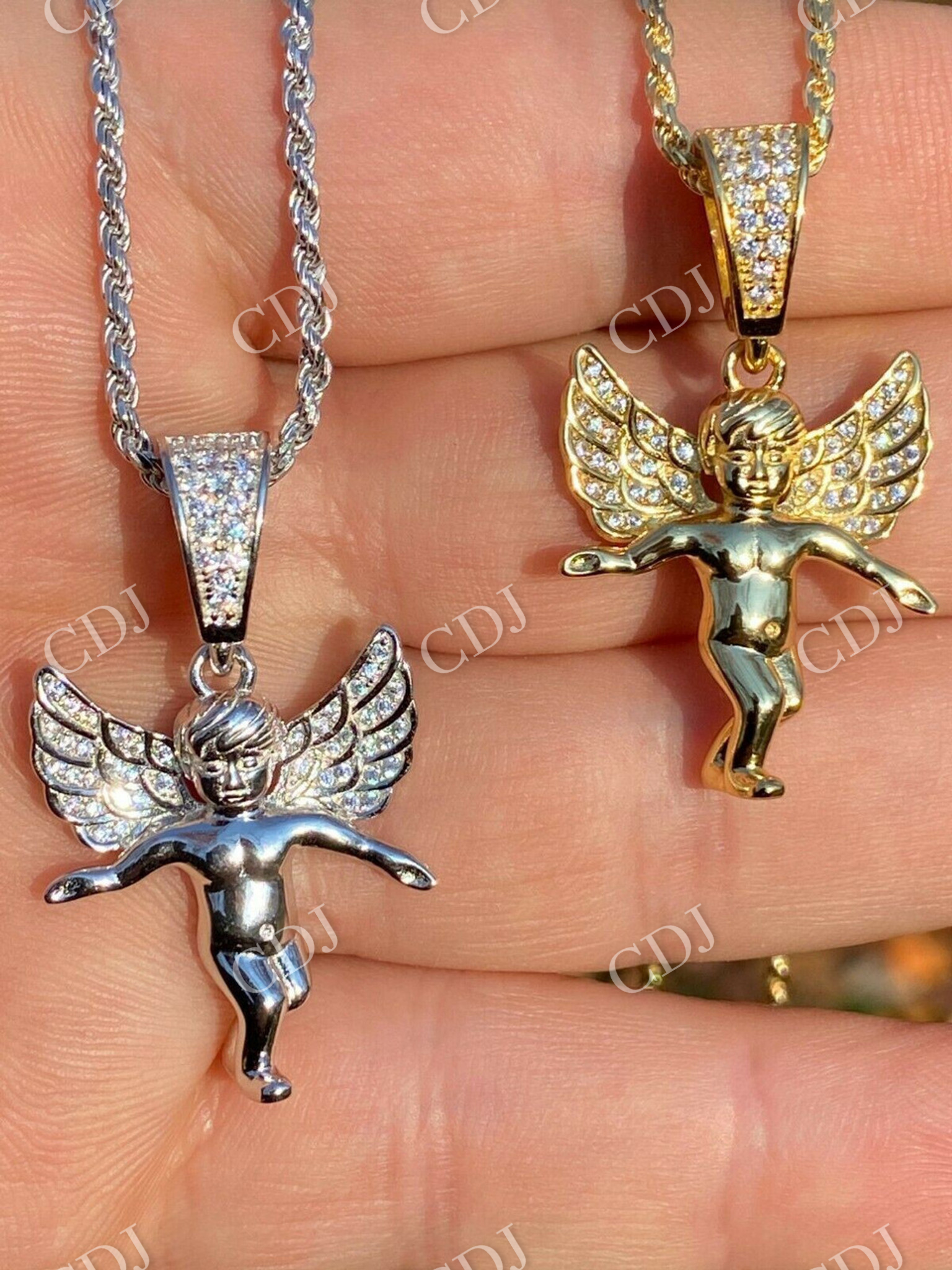 Micro Angel Hip Hop Iced Diamond Pendant  customdiamjewel   