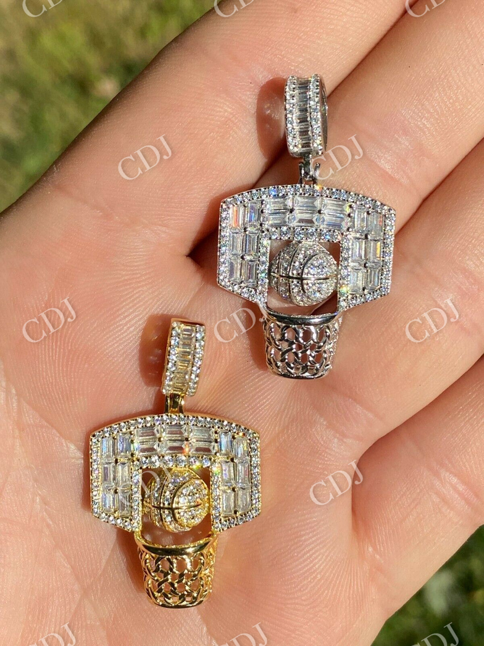 Hip Hop Basketball Baguette Diamond Pendant  customdiamjewel   