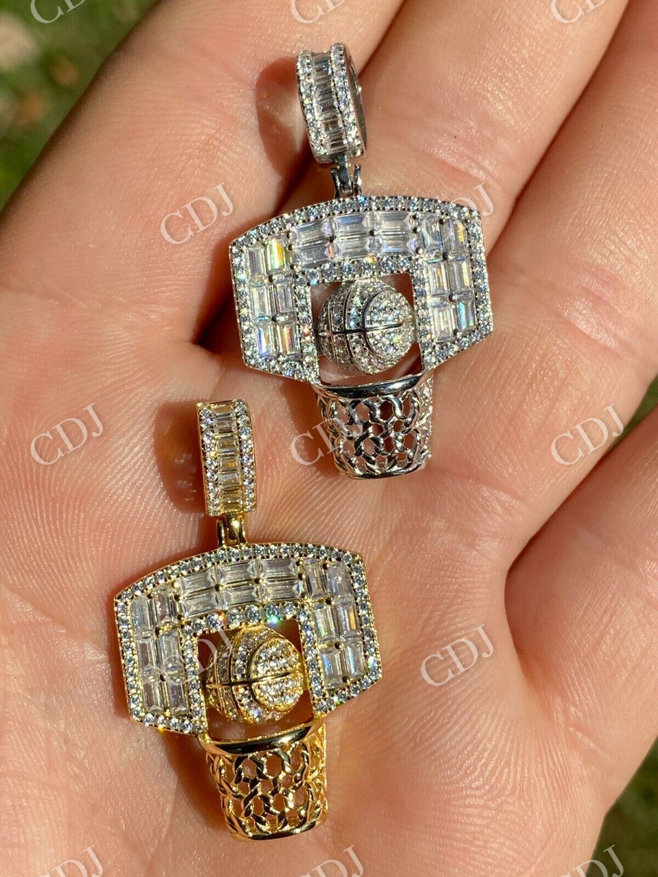 Hip Hop Basketball Baguette Diamond Pendant  customdiamjewel   