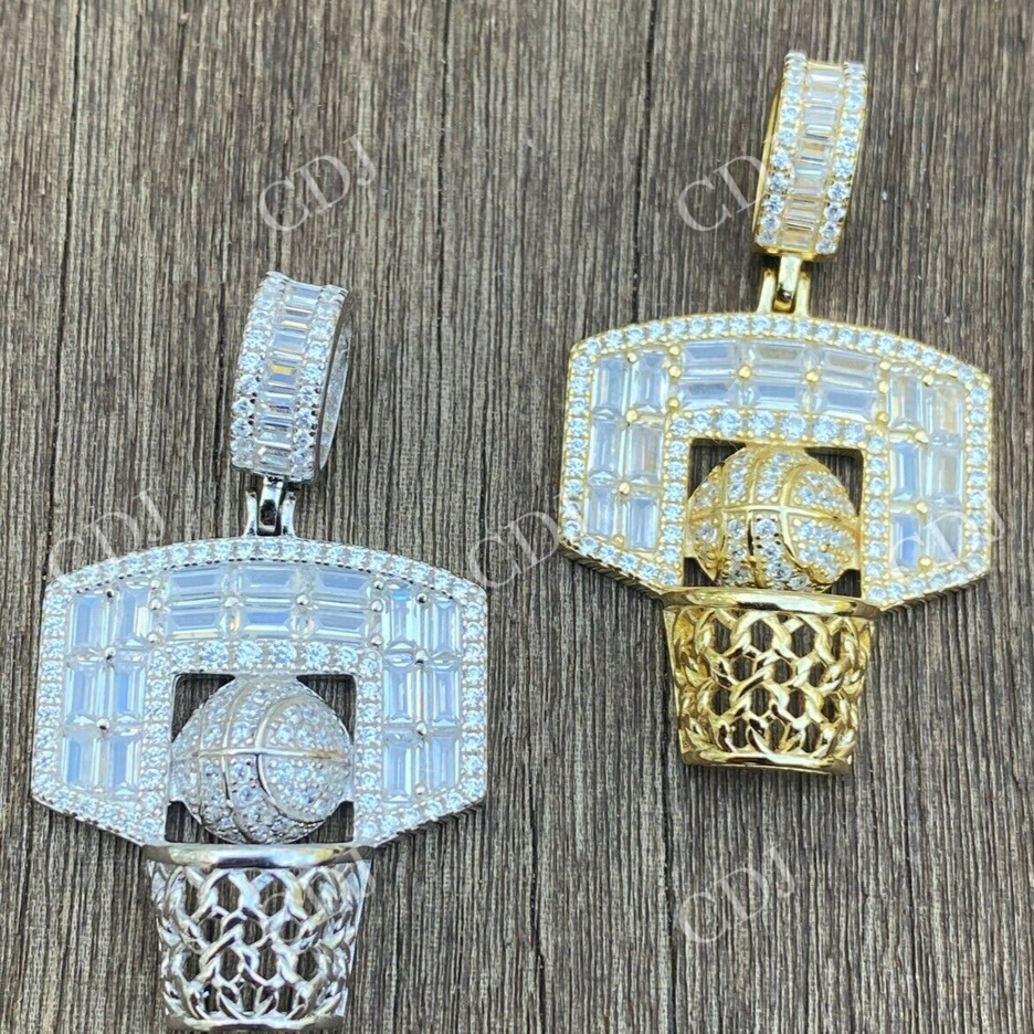 Hip Hop Basketball Baguette Diamond Pendant  customdiamjewel   