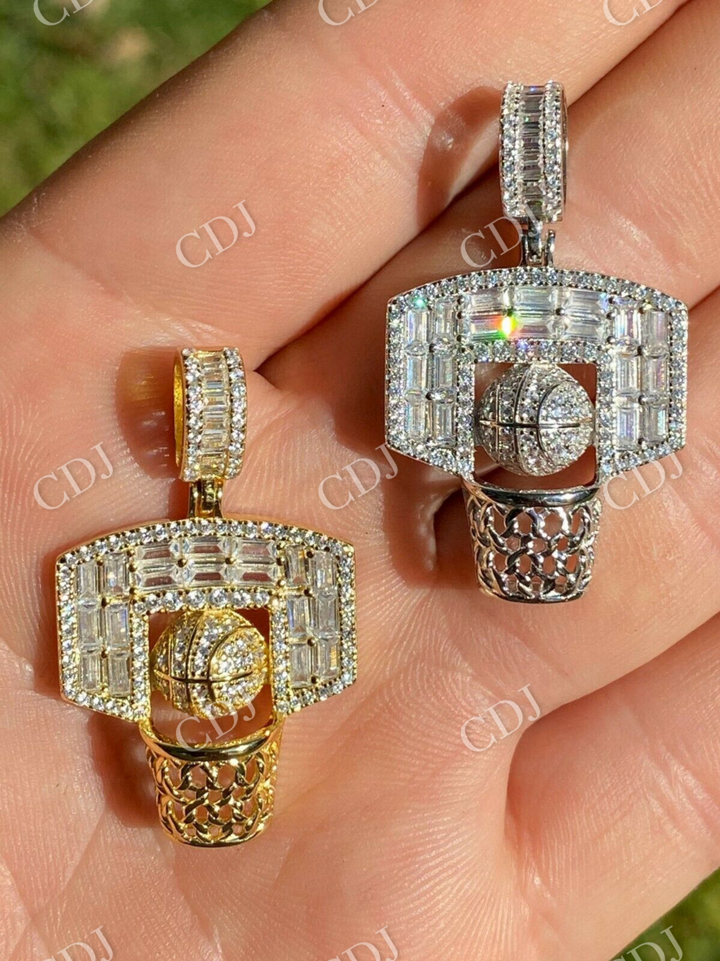 Hip Hop Basketball Baguette Diamond Pendant  customdiamjewel   