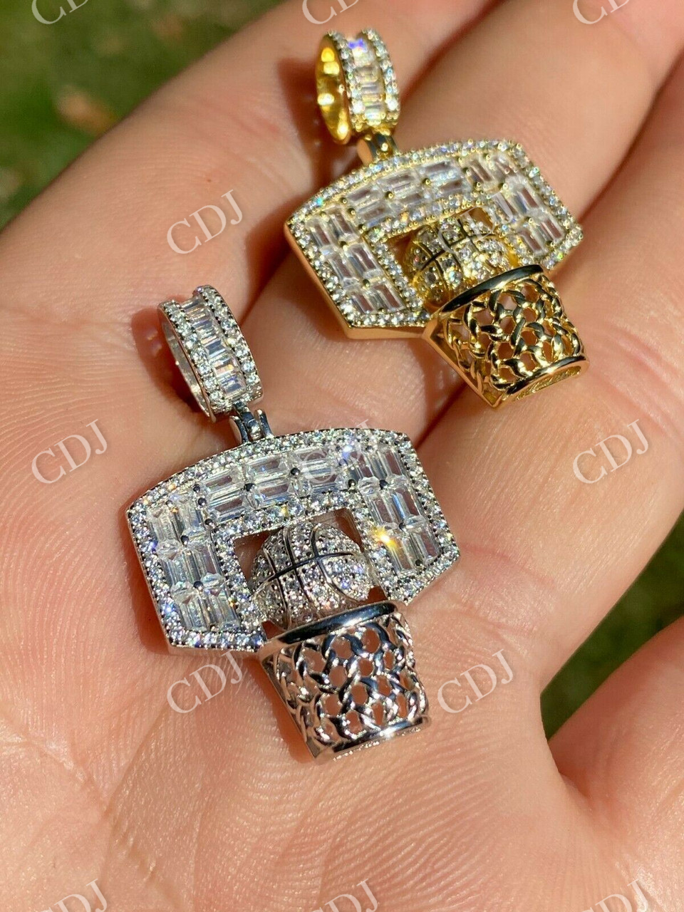 Hip Hop Basketball Baguette Diamond Pendant  customdiamjewel   