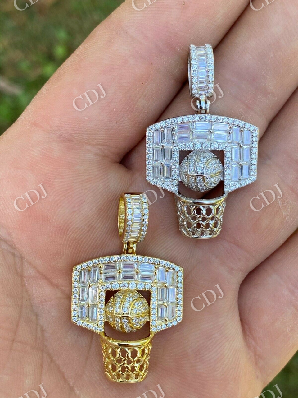 Hip Hop Basketball Baguette Diamond Pendant  customdiamjewel   