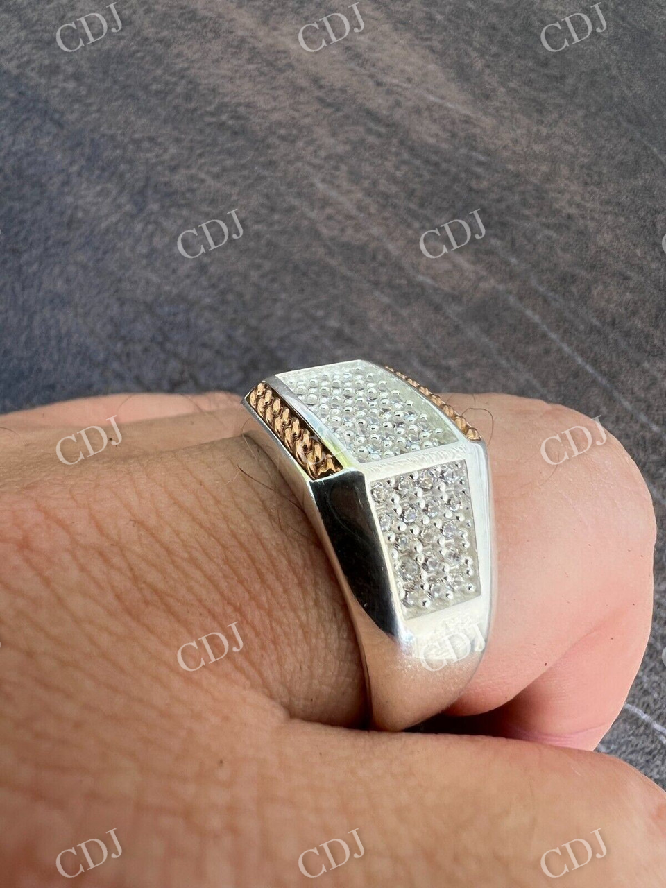 14k Rose Gold Accent Iced Out Ring  customdiamjewel   