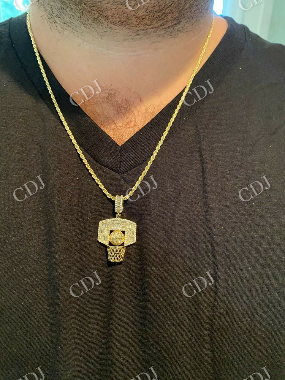 Hip Hop Basketball Baguette Diamond Pendant  customdiamjewel   