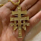 Caravaca Cross Double Crucifix Diamond Pendant  customdiamjewel   