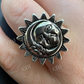 Celestial Crescent Sun & Moon Ring  customdiamjewel   