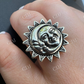 Celestial Crescent Sun & Moon Ring  customdiamjewel   