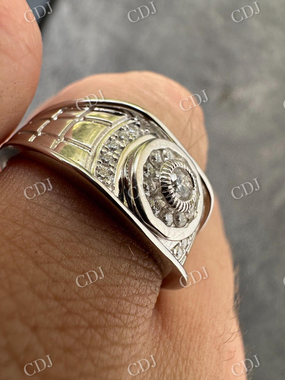 Men's 925 Silver Iced Out Ring  customdiamjewel   