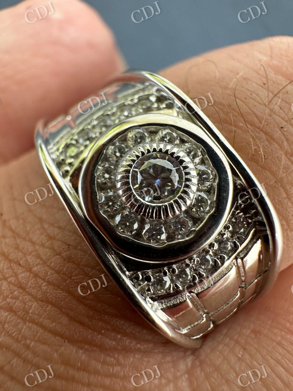 Men's 925 Silver Iced Out Ring  customdiamjewel   