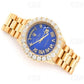 High Quality Trendy Hip Hop Bling Iced Out Studded Watches Bust Down Custom Natural Diamond 14K Gold Plated Mens Wrist Watch  customdiamjewel   