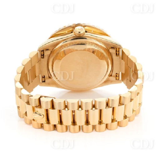 High Quality Trendy Hip Hop Bling Iced Out Studded Watches Bust Down Custom Natural Diamond 14K Gold Plated Mens Wrist Watch  customdiamjewel   