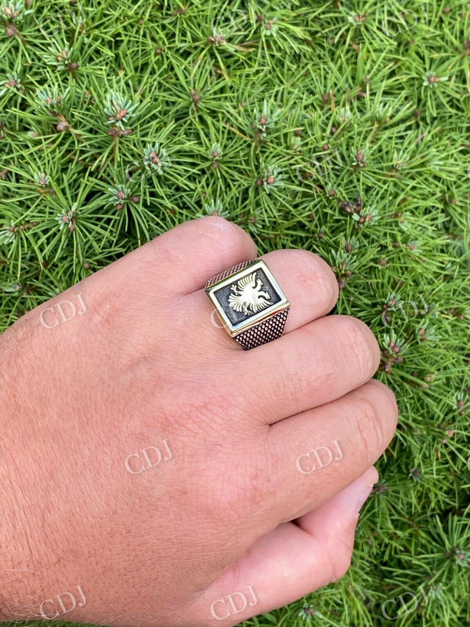 Albanian Double Headed Eagle Ring  customdiamjewel   