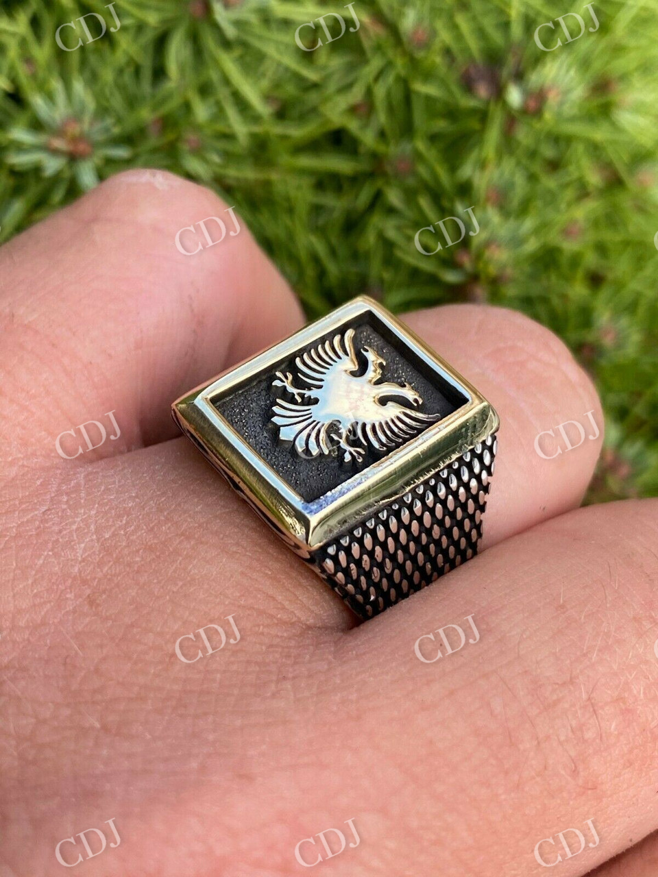 Albanian Double Headed Eagle Ring  customdiamjewel   