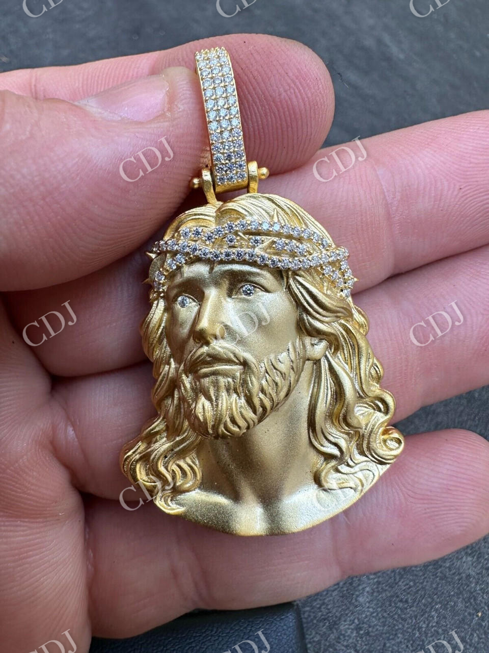 Moissanite Jesus Piece Iced Pendant  customdiamjewel   