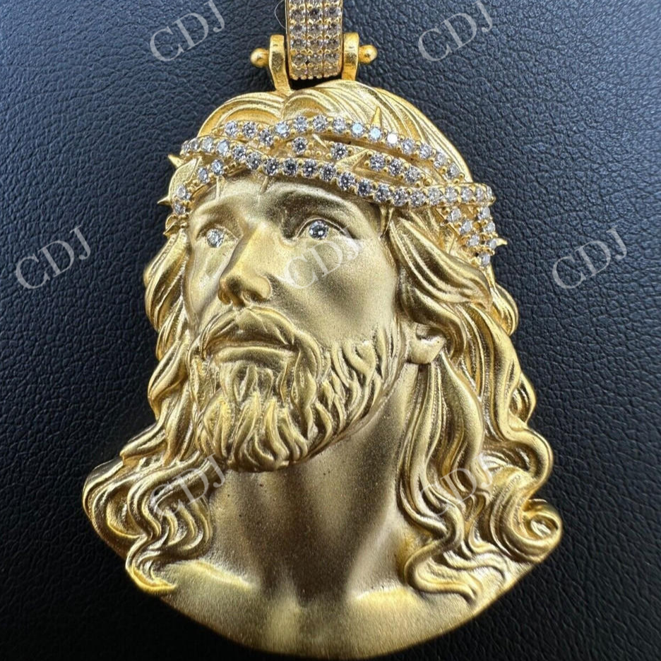 Moissanite Jesus Piece Iced Pendant  customdiamjewel   