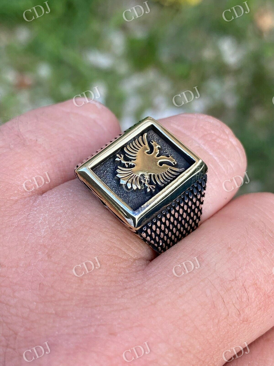 Albanian Double Headed Eagle Ring  customdiamjewel   