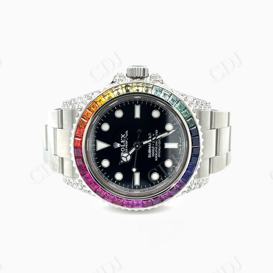 Stainless Steel Rolex Diamond Watch  customdiamjewel   