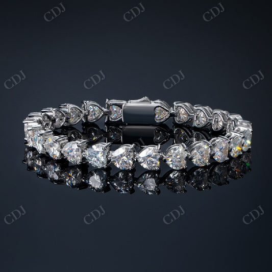 Heart Shape Diamond Tennis Bracelet hip hop jewelry CustomDiamJewel   