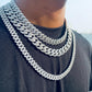 10K White Gold Diamond Cuban Chain hip hop jewelry CustomDiamJewel   