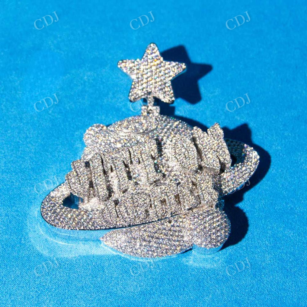 Fully Iced Out Hip Hop Diamond Pendant  customdiamjewel   