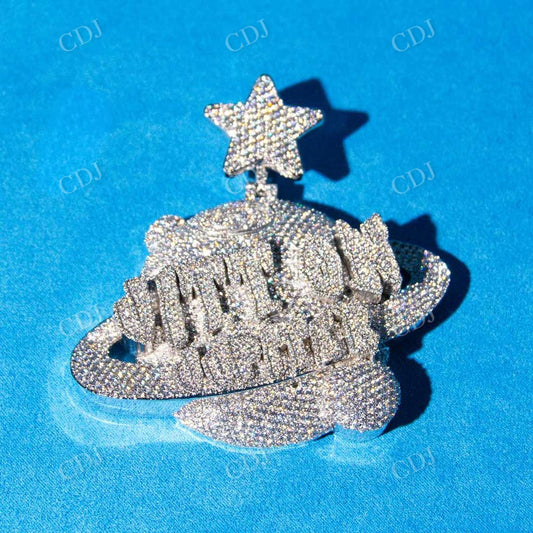 Fully Iced Out Hip Hop Diamond Pendant  customdiamjewel   