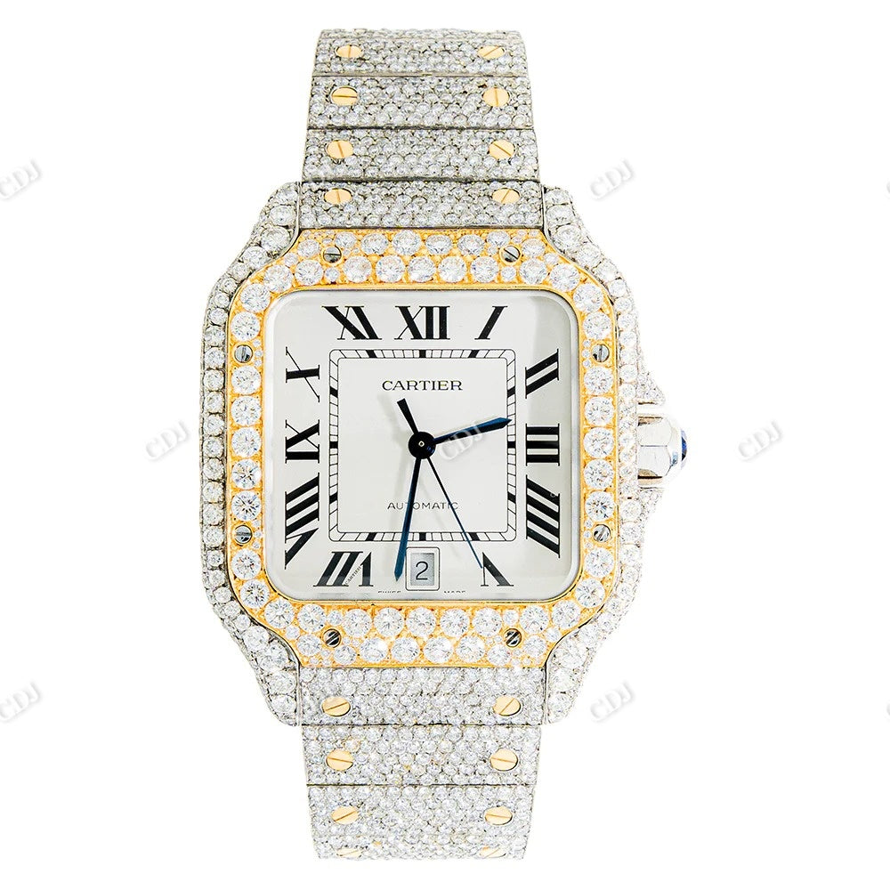 Cartier Skeleton Fully Iced Out Diamond Watch  customdiamjewel   