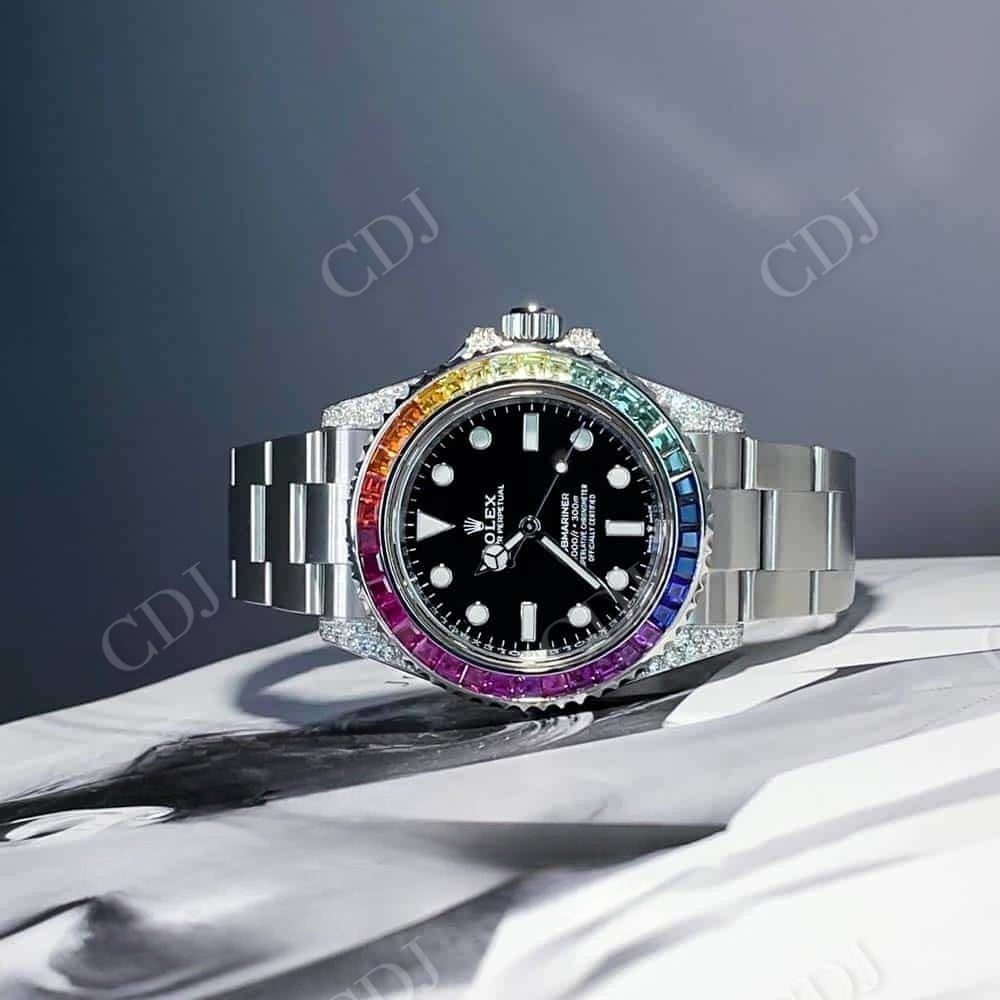 Stainless Steel Rolex Diamond Watch  customdiamjewel   