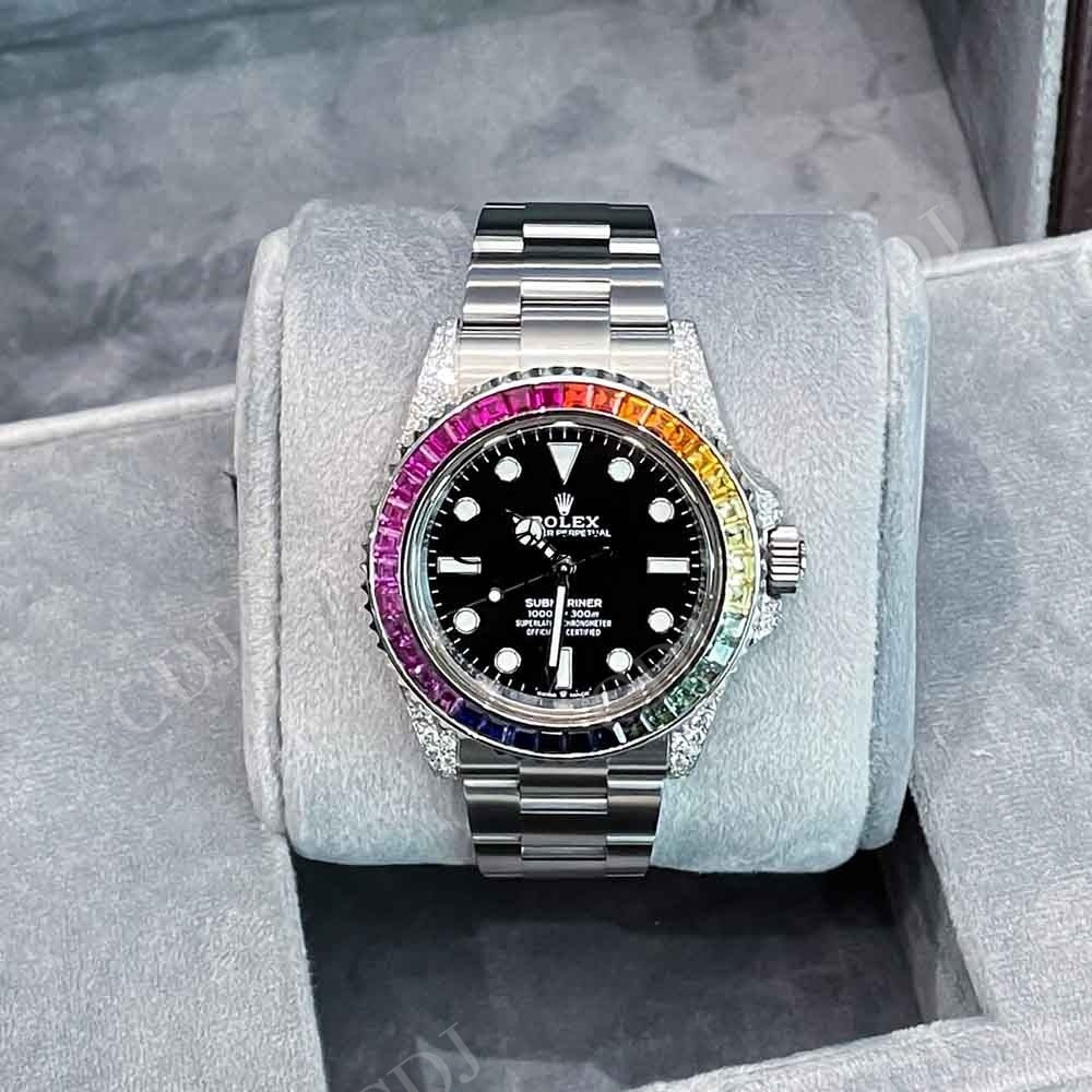 Stainless Steel Rolex Diamond Watch  customdiamjewel   