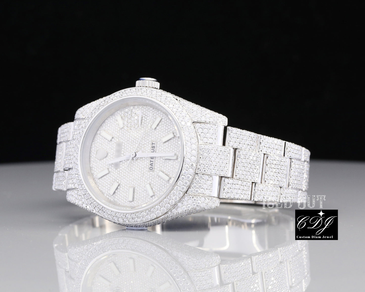 Iced Out 26CTW VVS Moissanite Automatic Diamond Watch For Men  customdiamjewel   