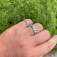 14K White Gold Wedding Band Cuban Link Ring  customdiamjewel   