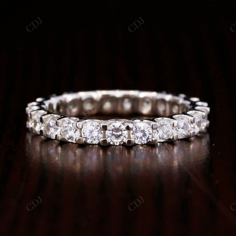 2.60MM Round Cut Lab Grown Diamond U Prong Wedding Band  customdiamjewel 10KT White Gold VVS-EF