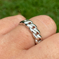 14K White Gold Wedding Band Cuban Link Ring  customdiamjewel   