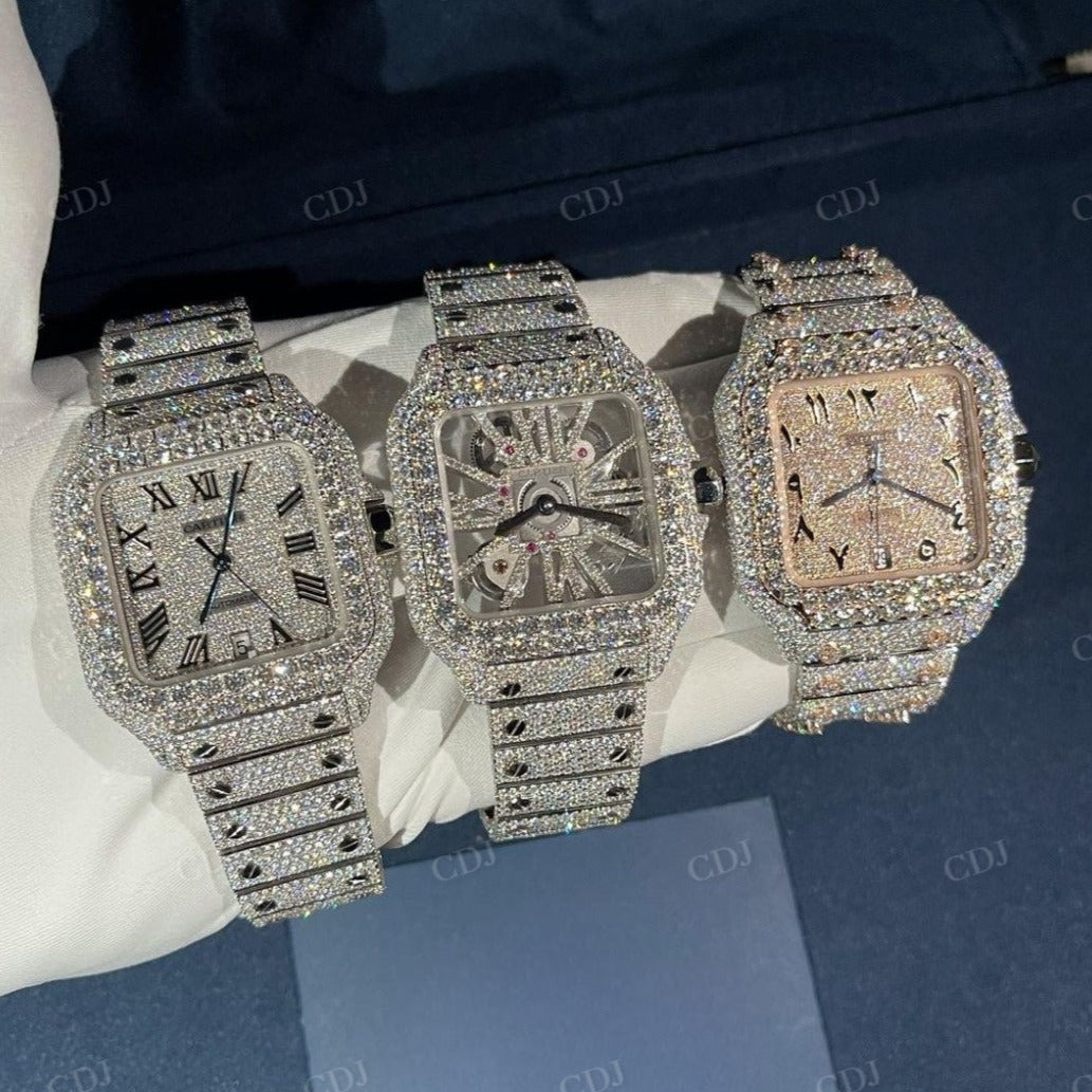 Cartier Diamond Fully Iced Out Hip Hop Watches  customdiamjewel   