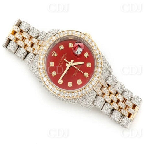 Artificial Round Moissanite Rolex Watch for Rapper Luxurious Hip Hop Iced Out Jewelry  customdiamjewel   