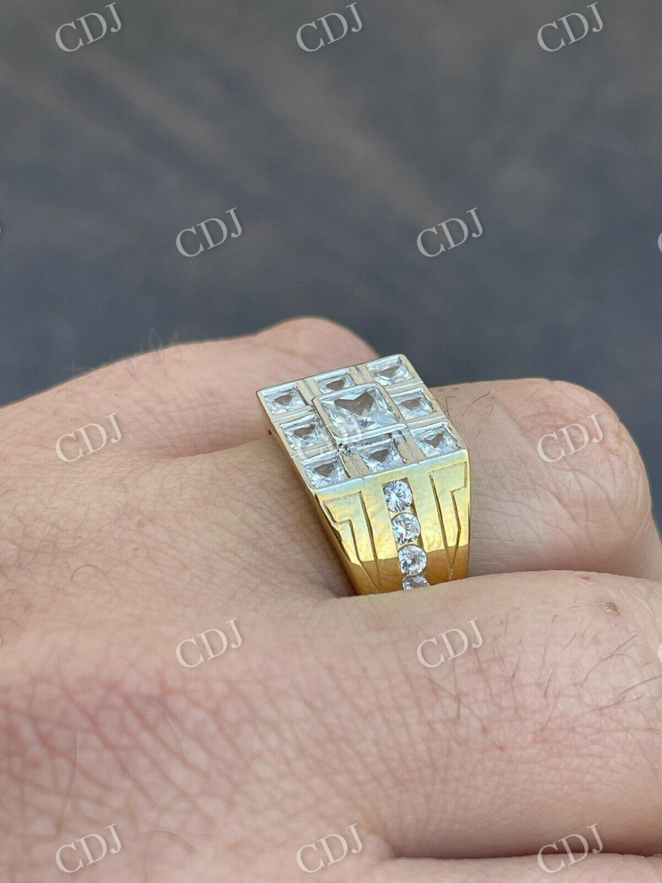 10k Gold Finish Iced Baguette Diamond Ring  customdiamjewel   