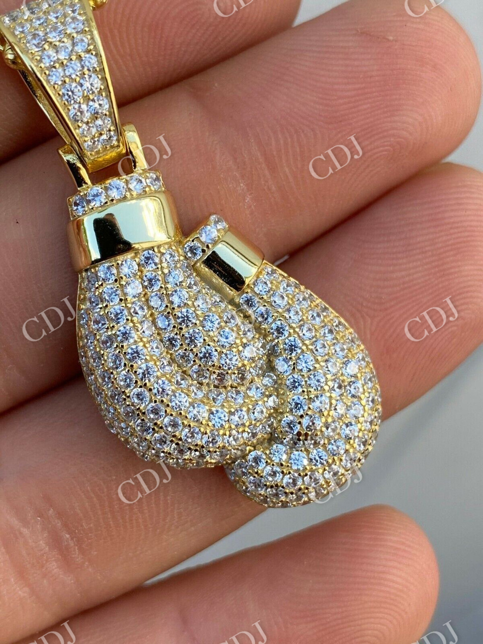 Hip Hop Moissanite Boxing Gloves Pendant  customdiamjewel   