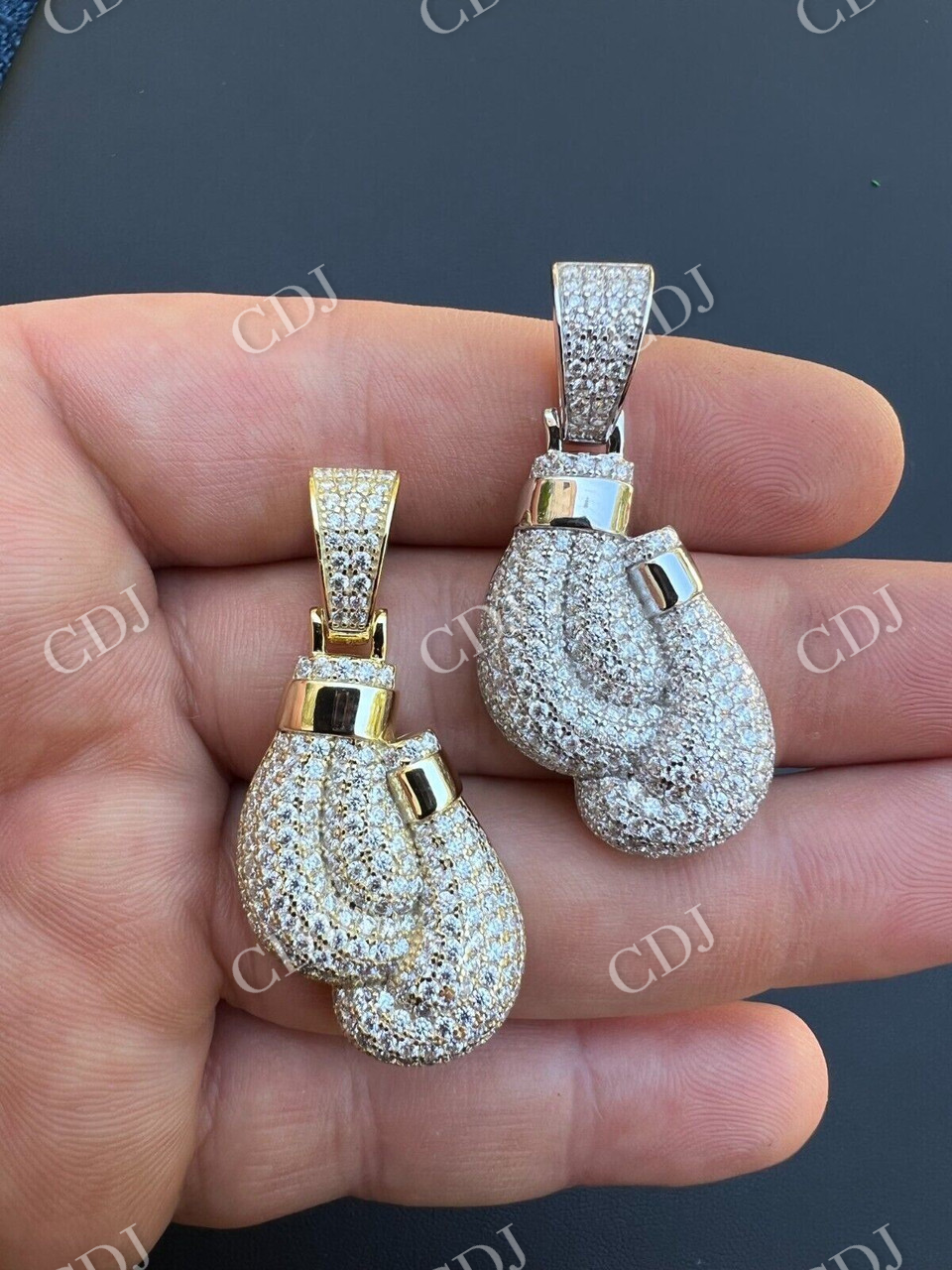 Hip Hop Moissanite Boxing Gloves Pendant  customdiamjewel   