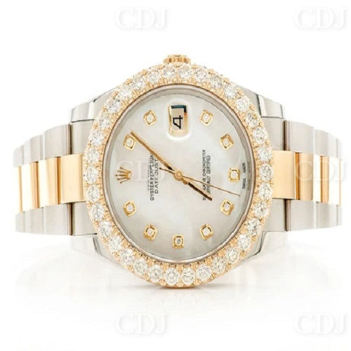 Best Selling Natural Diamond Hip Hop Wholesale Watch Luxury Two Tone Gold Plated Stainless Steel Watch Iced Out Diamond Watches  customdiamjewel   