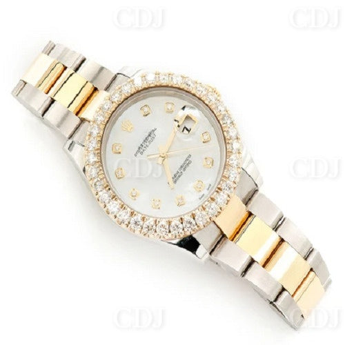 Best Selling Natural Diamond Hip Hop Wholesale Watch Luxury Two Tone Gold Plated Stainless Steel Watch Iced Out Diamond Watches  customdiamjewel   