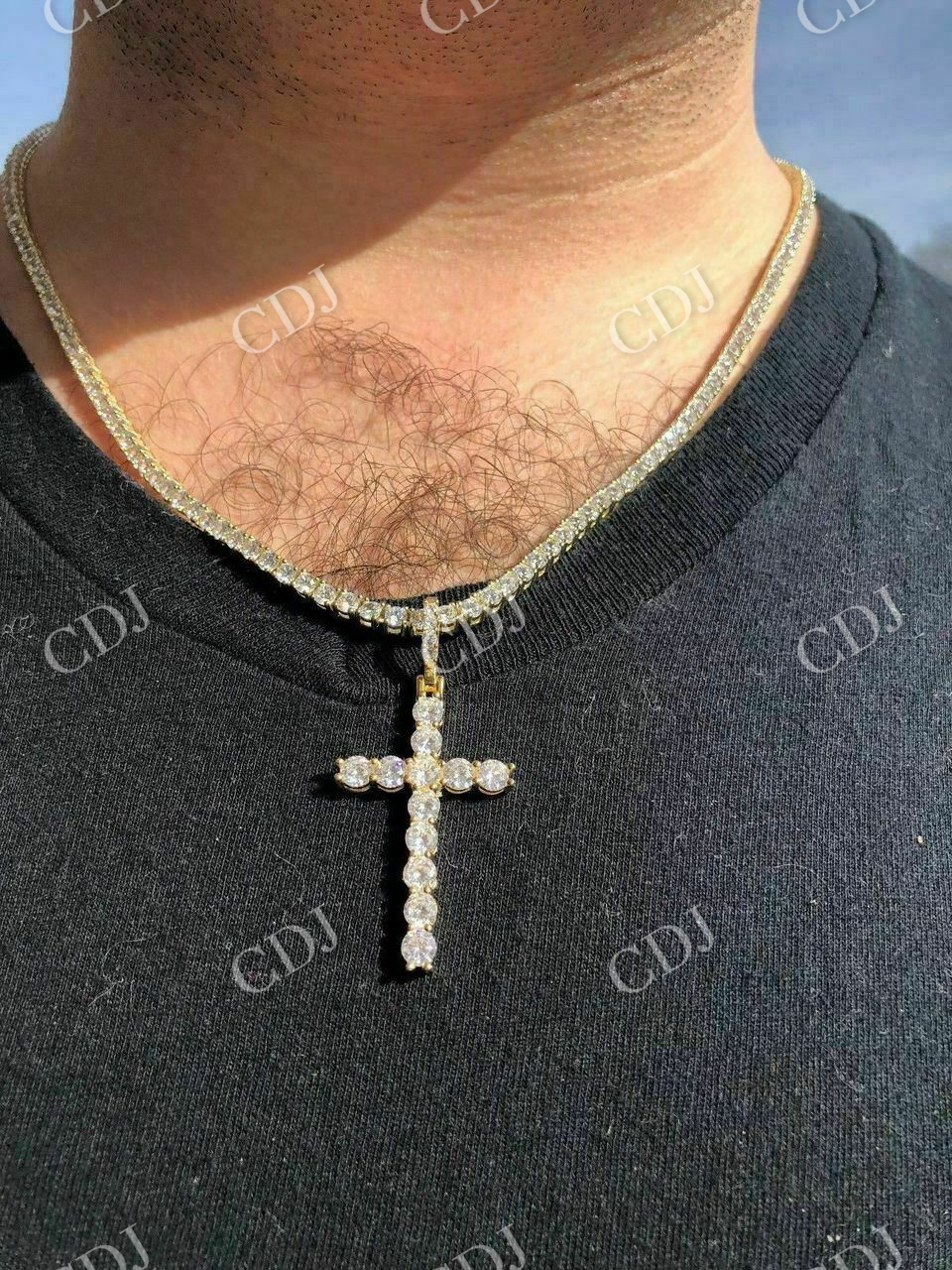 Cross Hip Hop Moissanite Pendant  customdiamjewel   